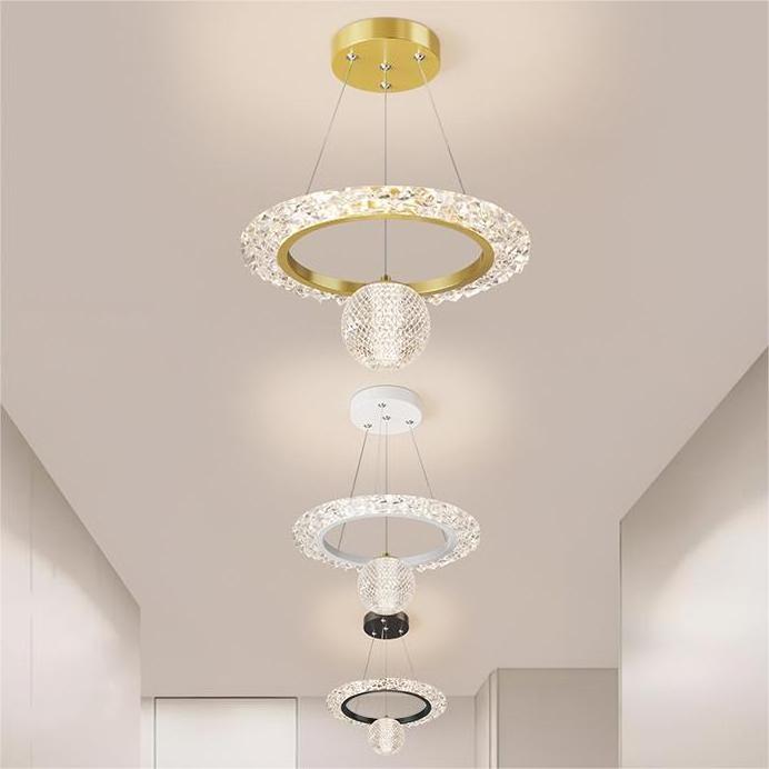 Light luxury design models bright aisle entrance acrylic chandelier creative minimalist balcony staircase entry small chandelier