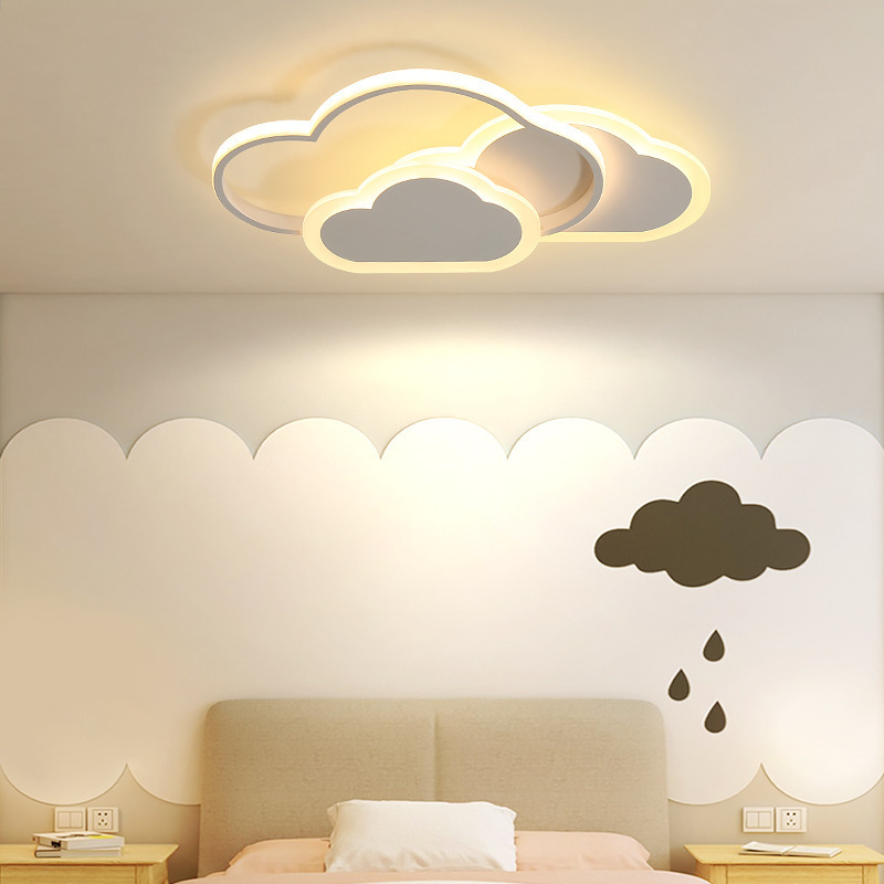 Lamps Creative Bedroom Romantic Girls Scandinavian Warm could Ceiling Lamp LED Metal Modern Girl Pink Children's Room Lights