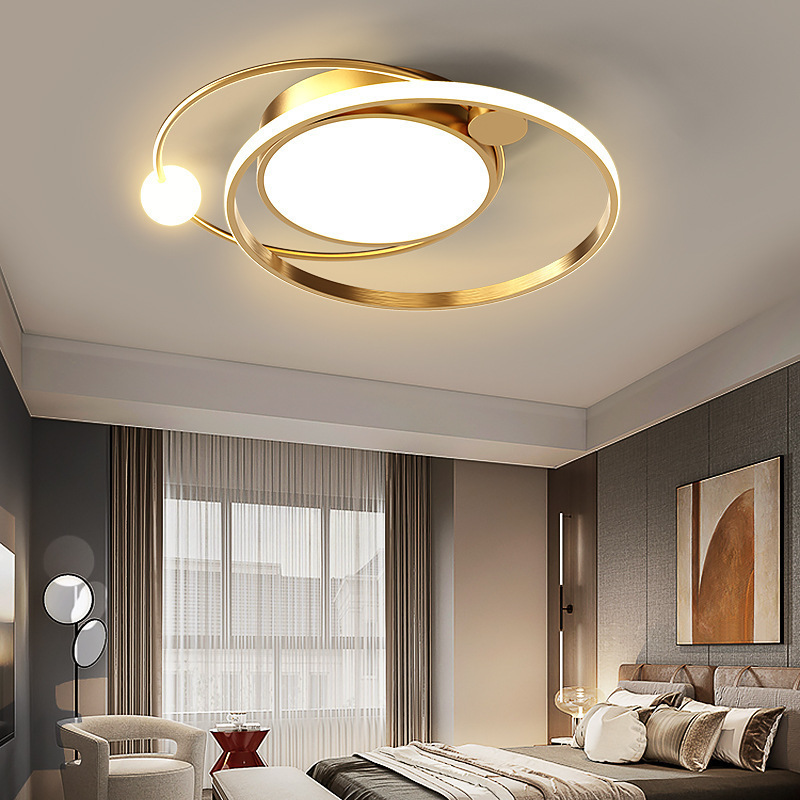 Zhongshan Light Creative geometric round Living Room Designer Art Lighting Modern Simple cct changing led ceiling light