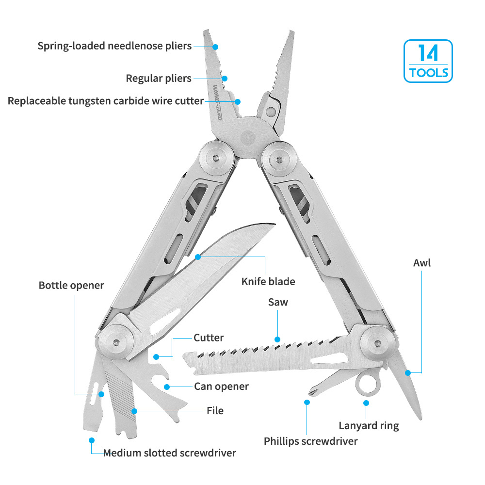 High Quality Safety Multifunction Pliers Multi Tool Stainless Steel Outdoor Folding Multitool