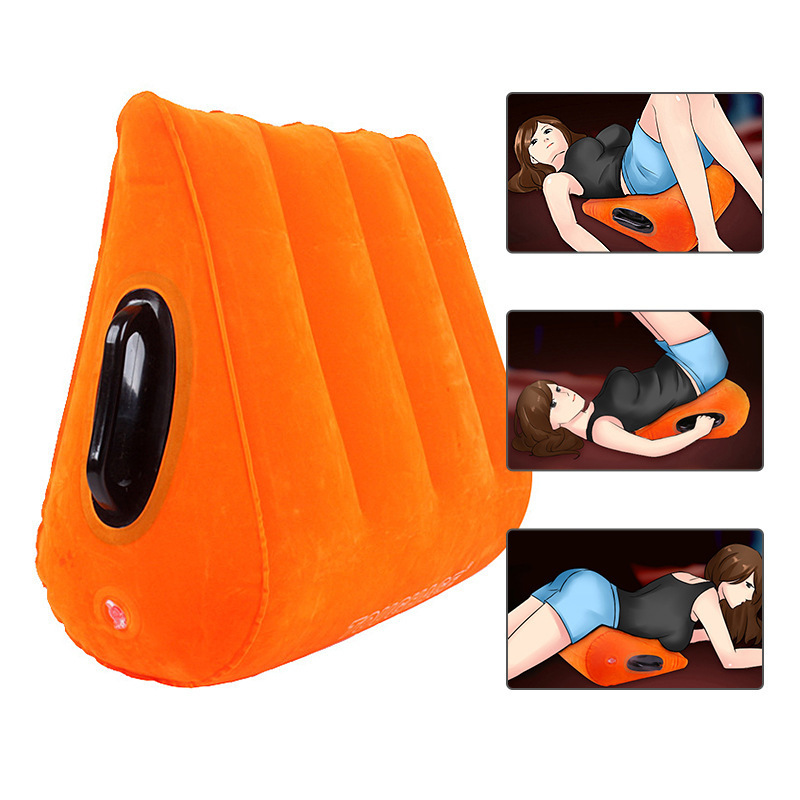 Inflatable velvet Sex Pillow Positions Adult Sex Sofa Bed Cushion Triangle Wedge Pad Sofa Toys Sex Pillow