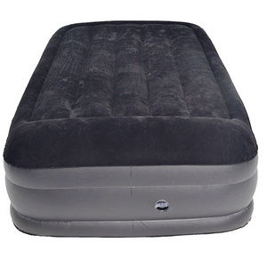 Single size High Raised Double bed flocked inflatable air mattress bed