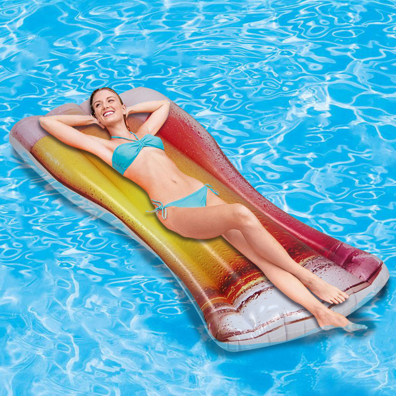 Inflatable Beers Mug Shape Floating Hammock Adults Inflatable Beer Glass Pool Float Lounger Rafts For Summer