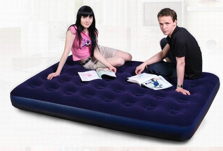 Comfortable Double size Camping Inflatable Flocked Air Bed