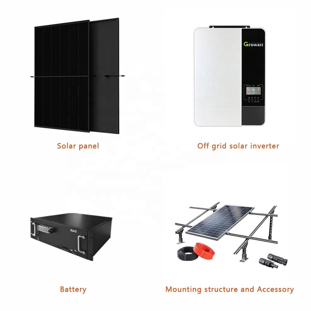 Wingo 10KW 12KW Solar Panels with Battery and Inverter Complete Kits Off Grid Home Commercial Energy Systems Solar Generator