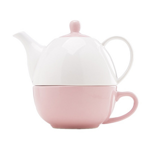 Durable Porcelain Tea for One Teapot Afternoon Tea Pots with Cups and Saucers Gift Box