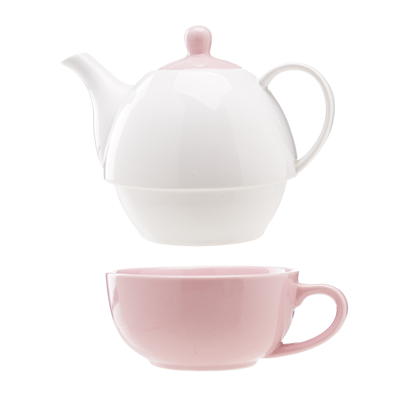 Durable Porcelain Tea for One Teapot Afternoon Tea Pots with Cups and Saucers Gift Box