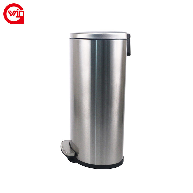 Household 50 Liter Trash Can Kitchen Dustbin Stainless Steel Foot Pedal Bin