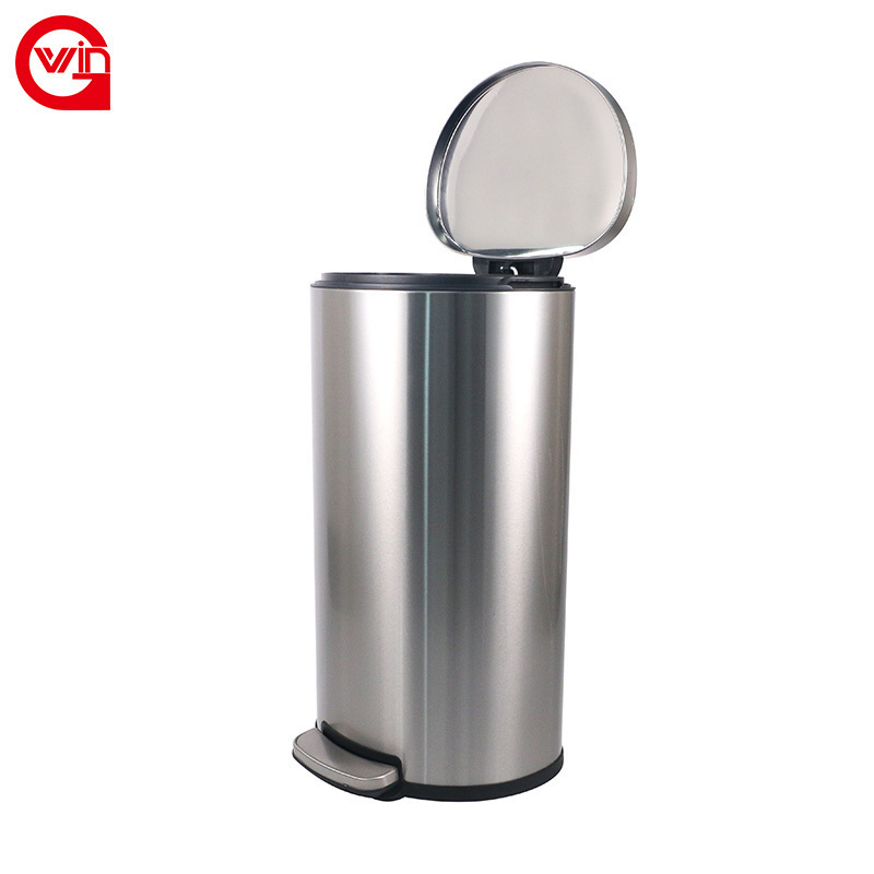 Household 50 Liter Trash Can Kitchen Dustbin Stainless Steel Foot Pedal Bin