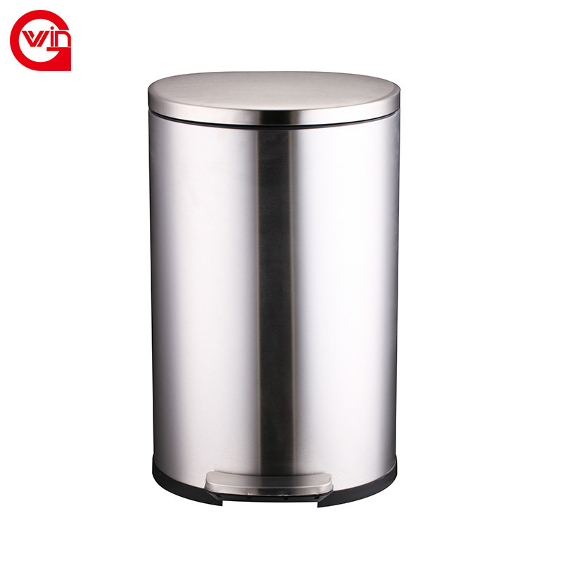 Household 50 Liter Trash Can Kitchen Dustbin Stainless Steel Foot Pedal Bin