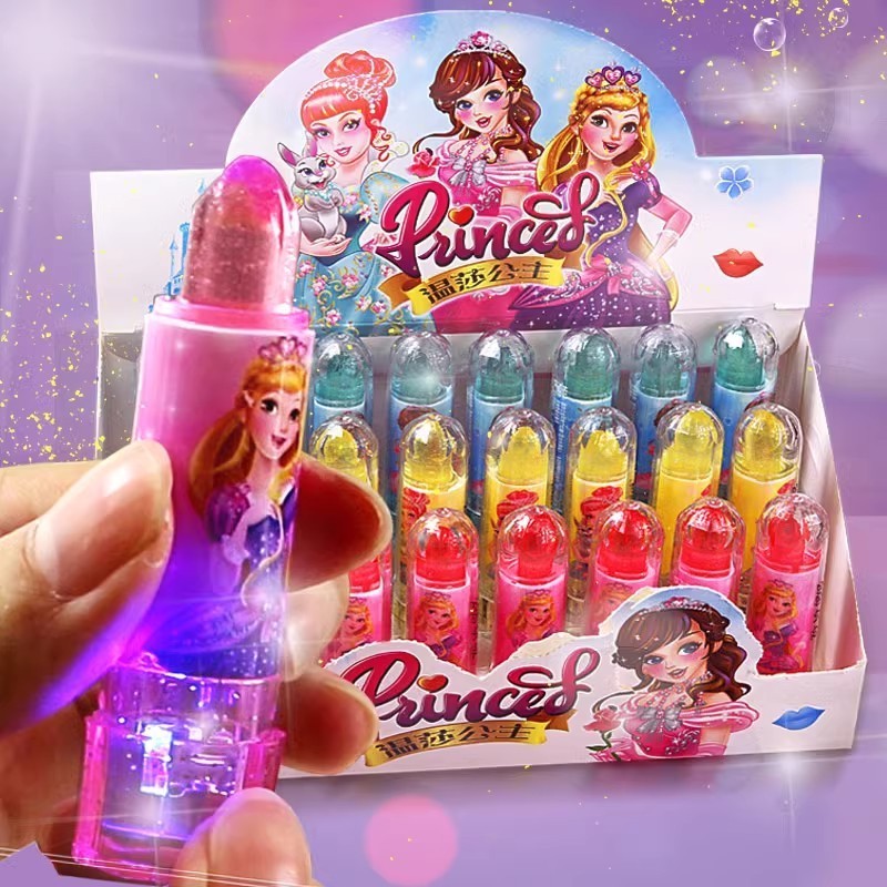 Halal Multiple Fruit Flavor Light Up Light Lipstick Candy LollipopToy Candy