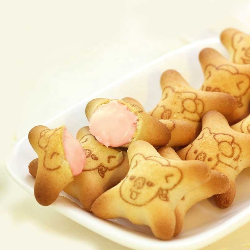 Yixinfoods Wholesale OEM Hello Panda Biscuit And Cookies With Jam Animal Shaped Cream Cracker Biscuits