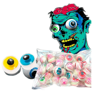 Halal 3d Fruit Eyes Festive Candy Supplier Customized Bottle Packaging Helloween Eyeball Gummy Wholesale Candy Sweet