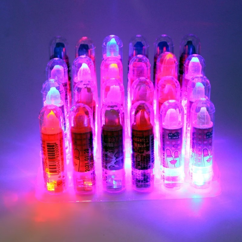 Halal Multiple Fruit Flavor Light Up Light Lipstick Candy LollipopToy Candy