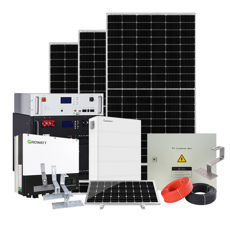 10kw solar panel 10KWh battery inverter 10KW 20KW Hybrid Solar Battery Energy Storage System complete solar system including