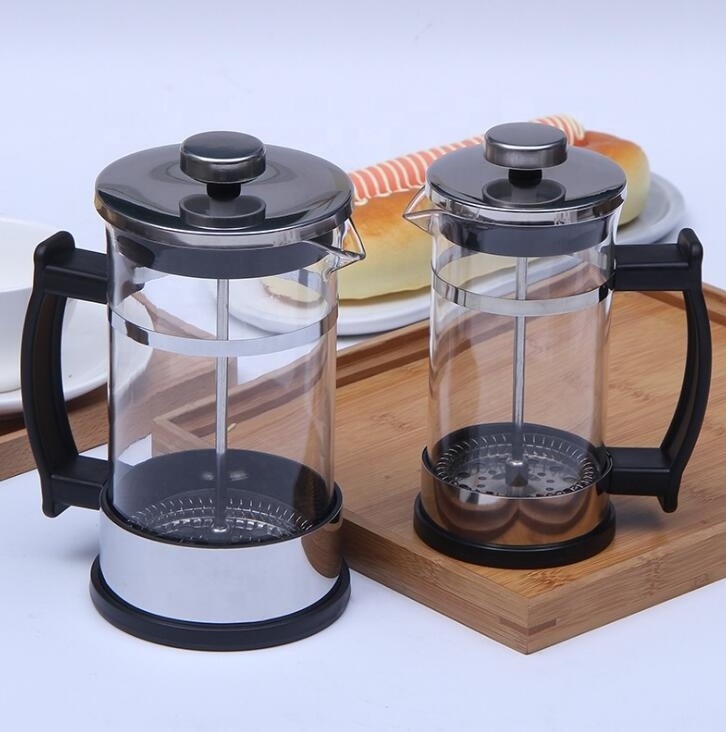 Hot Sale Glass Metal French Coffee Press with Plastic Handle