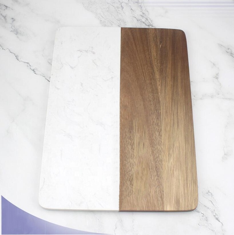 Popular Square Shape Marble Cheese Board Cutting Custom Size Marble Wood Cutting Board