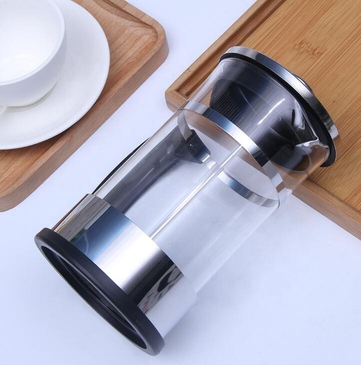 Hot Sale Glass Metal French Coffee Press with Plastic Handle