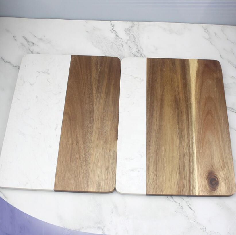 Popular Square Shape Marble Cheese Board Cutting Custom Size Marble Wood Cutting Board