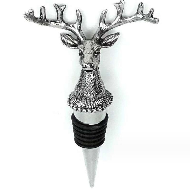 Eco-Friendly Custom Logo Food Grade Bar Decorate 3D Vacuum Deer Wine Bottle Stopper