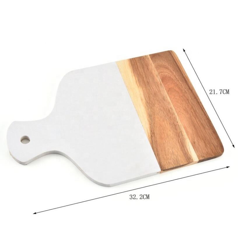 Customizable Logo/Szie Rectangle Cutting Serving Board Marble and Wood Cutting Board