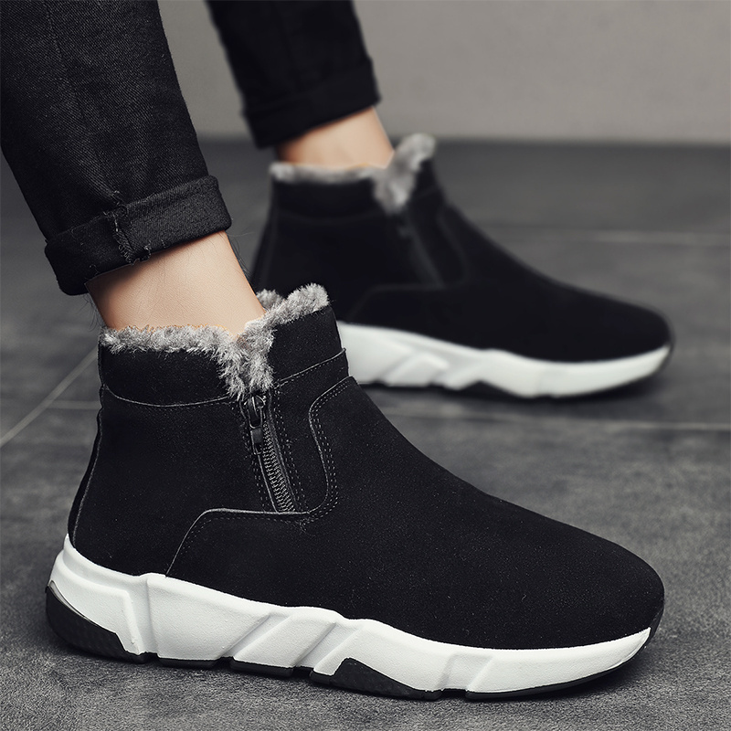 Winter plus velvet warm cotton shoes fashionable and comfortable men's cotton boots