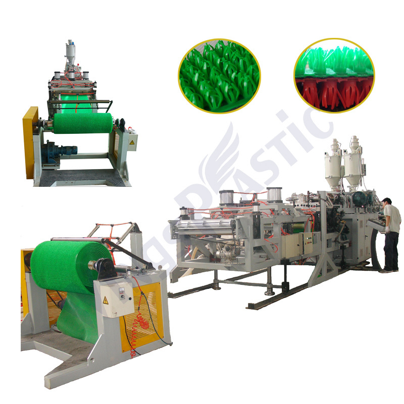 Plastic Grass Mat Machine Pe Floor Mat Making Machine Automatic Pe Artificial Plastic Grass Door Mat Roll Making Machine