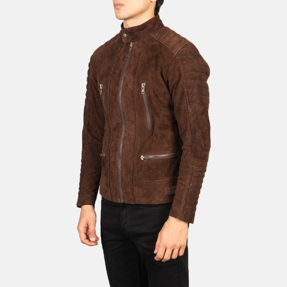 2022 Custom Men Biker Motorcycle Brown Suede Leather Jacket Made In Pakistan Sialkot/High Quality Suede Leather Jacket For Men