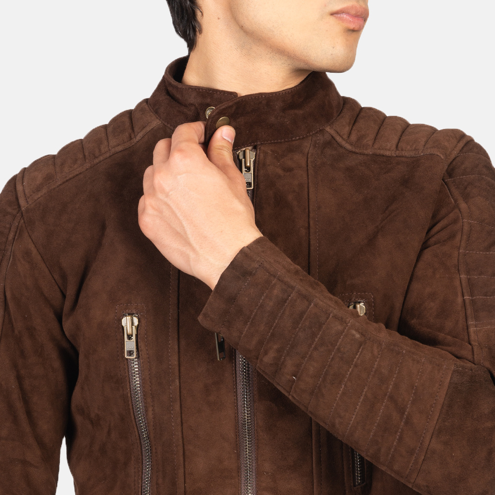 2022 Custom Men Biker Motorcycle Brown Suede Leather Jacket Made In Pakistan Sialkot/High Quality Suede Leather Jacket For Men