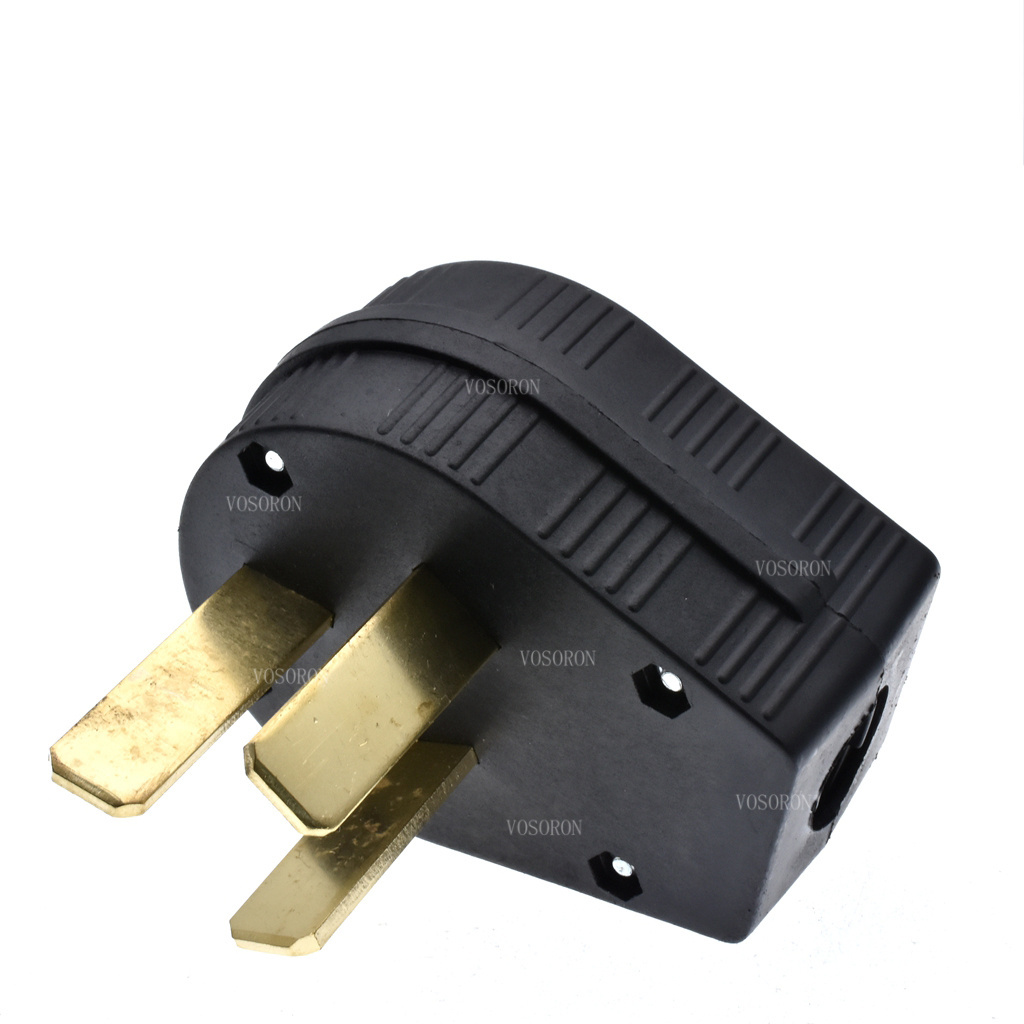 Black 50A 250V NEMA L10-50P L10-50R US Locked Receptacle Industrial Plug Panel Socket America 3Pole Wired Connector Plug