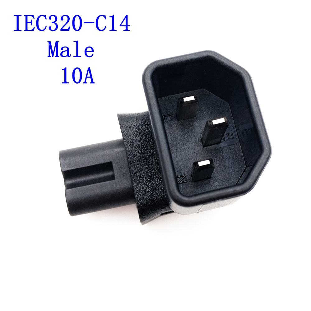 90 Degree Right Angled IEC 60320 C14 Socket to C7 AC Power Plug Adapter connector