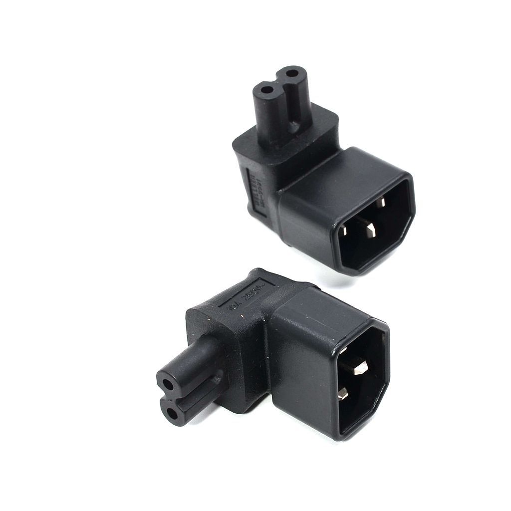 90 Degree Right Angled IEC 60320 C14 Socket to C7 AC Power Plug Adapter connector