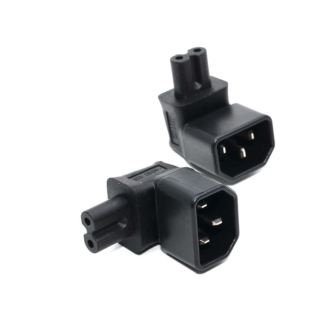 90 Degree Right Angled IEC 60320 C14 Socket to C7 AC Power Plug Adapter connector