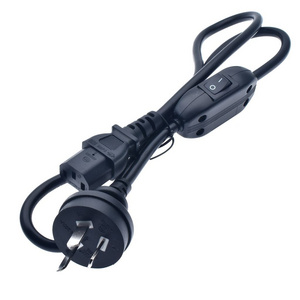 Australia to c13 pc power cable cords with on off power switch