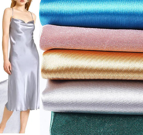 In Stock Popular Four Way Stretch Liquid Stain Resistant Fabric100% Polyester Mikado Satin Fabric