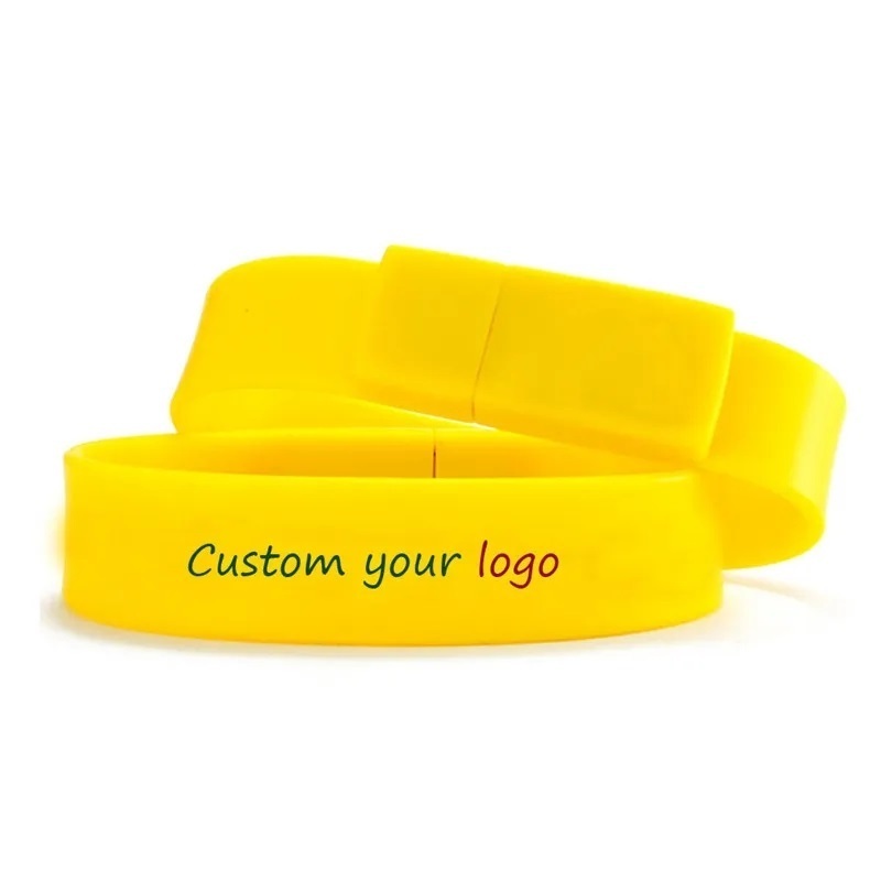 Branded Silicone WristBand USB Flash Drive 4gb 8gb 16gb 32gb Slap silicone USB Bracelet memory stick 64gb,128gb