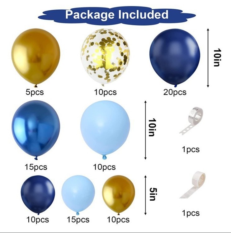 Confetti Balloons Luxurious Happy Birthday Wedding Macaroon Blue Sequins DIY Latex Balloon Garland Arch Kit balloon sets