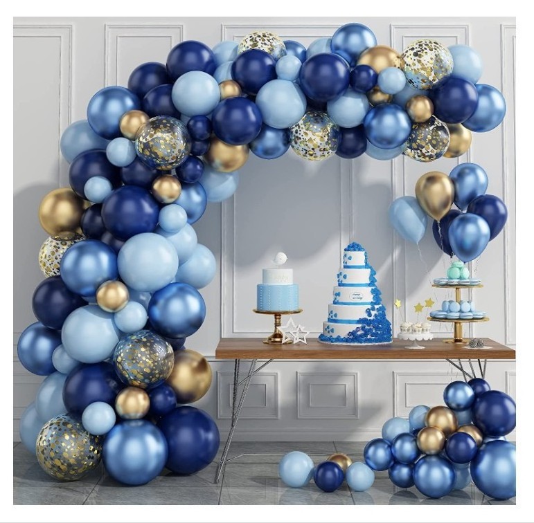 Confetti Balloons Luxurious Happy Birthday Wedding Macaroon Blue Sequins DIY Latex Balloon Garland Arch Kit balloon sets