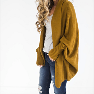 Open Front Batwing Long Sleeve Chunky Cardigan Sweaters Knit Jackets