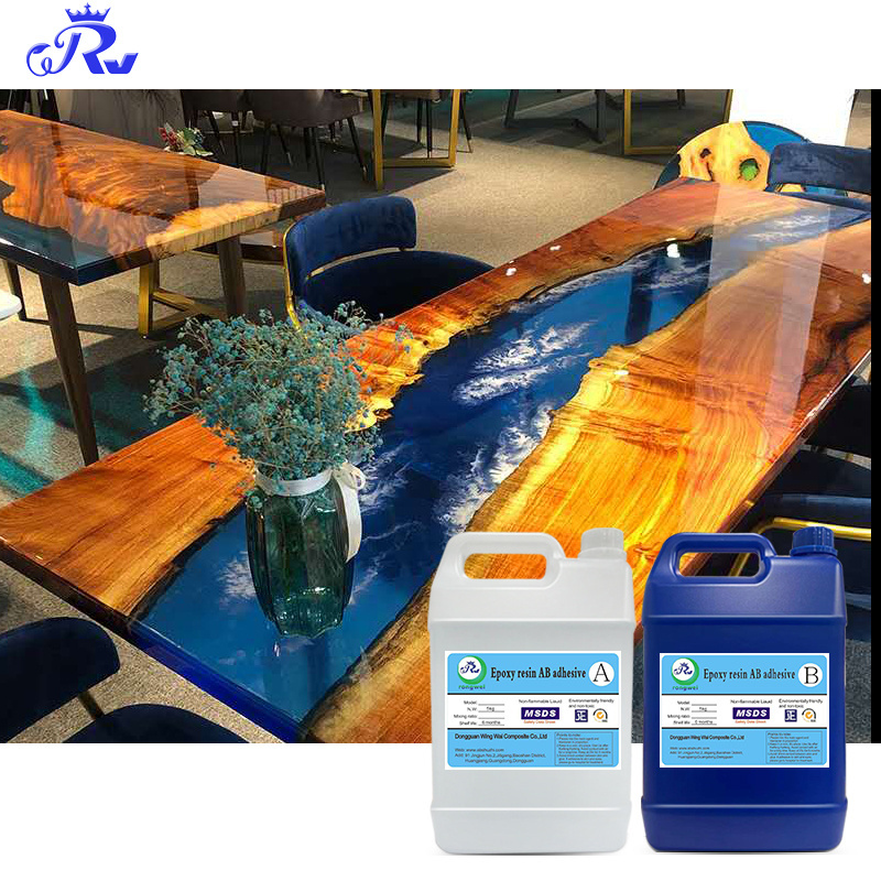 Crystal Clear Epoxy Resin epoxica f or Wood River Restaurant Table Casting: resin art supplies(Epoxy A and B)