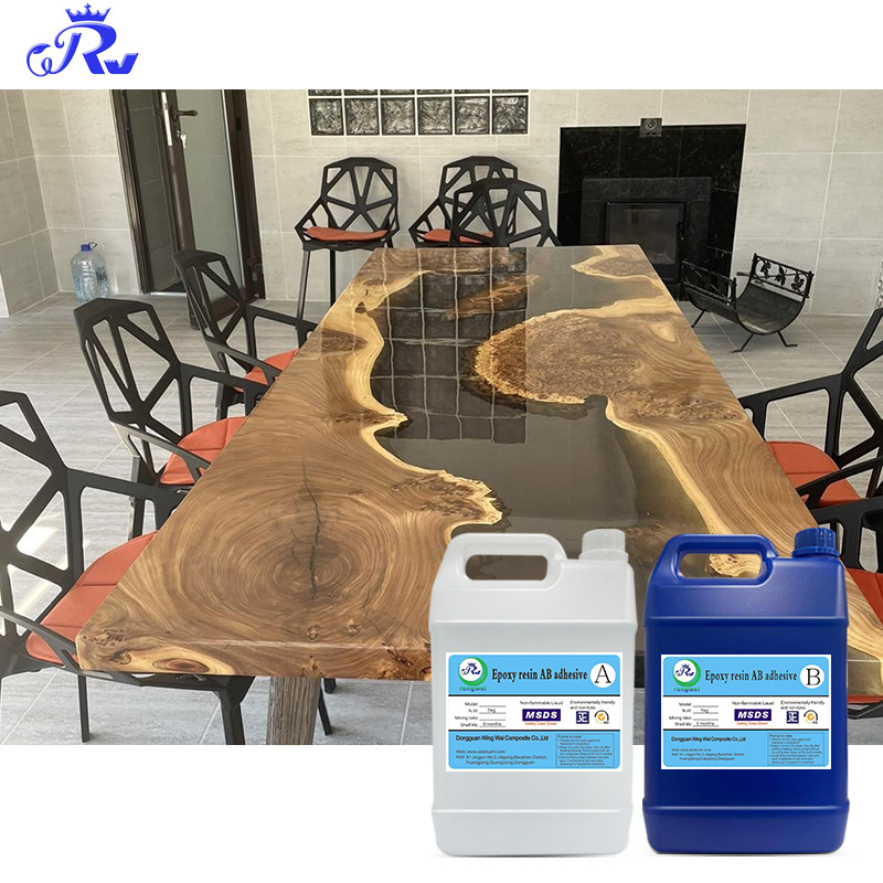 Crystal Clear Epoxy Resin epoxica f or Wood River Restaurant Table Casting: resin art supplies(Epoxy A and B)