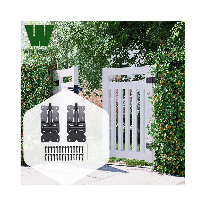 Fence Hardware Self Closing Gate Stainless Steel Hinges and Latch Use for Vinyl Wooden Fence Gate