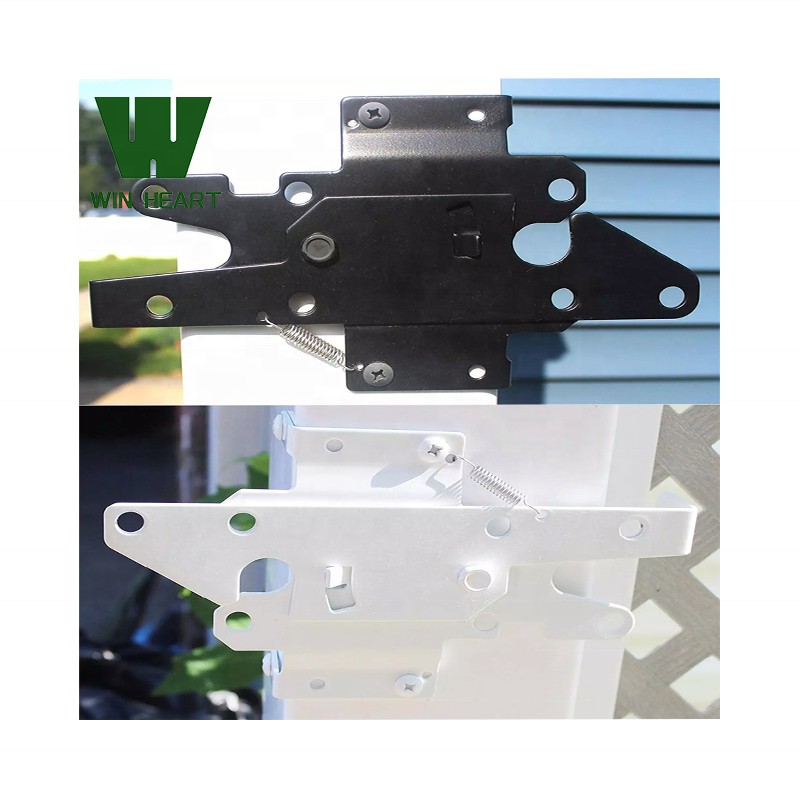 Self-Locking Gate Latch Heavy Duty Post Mount Automatic Gravity Lever PVC Fence Gate Lock