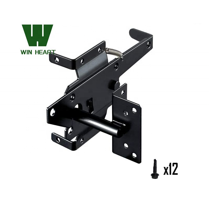 Self-Locking Gate Latch Heavy Duty Post Mount Automatic Gravity Lever PVC Fence Gate Lock