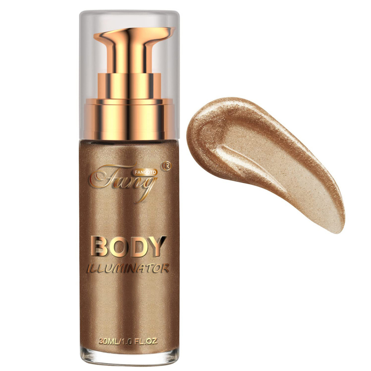 7 Colors Liquid Face & Body Highlighter Illuminator Smooth Shimmer Glow Oil-based Bronze Face & Body Makeup