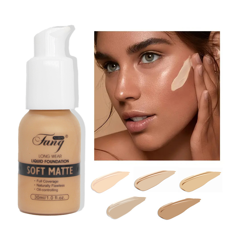 RTS 5 Shades Liquid Foundation Long Wear Waterproof Flawless Lightweight Blurs Imperfections Full Coverage Face Makeup