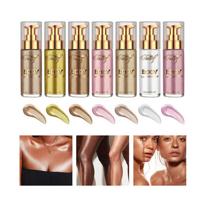 7 Colors Liquid Face & Body Highlighter Illuminator Smooth Shimmer Glow Oil-based Bronze Face & Body Makeup