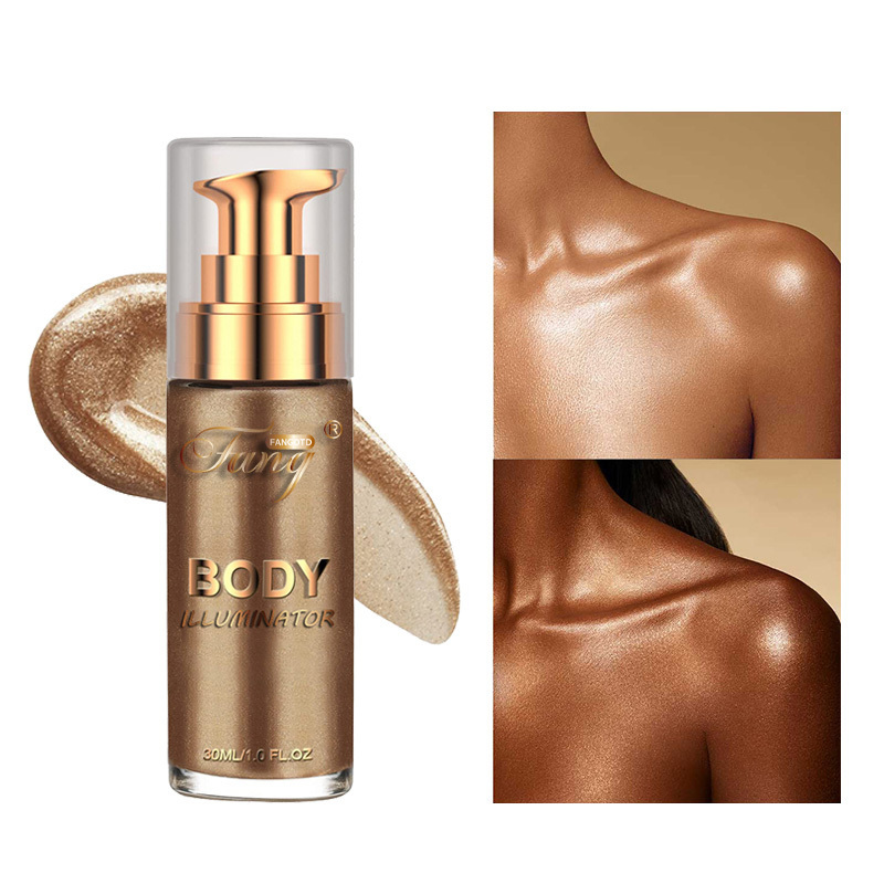 7 Colors Liquid Face & Body Highlighter Illuminator Smooth Shimmer Glow Oil-based Bronze Face & Body Makeup