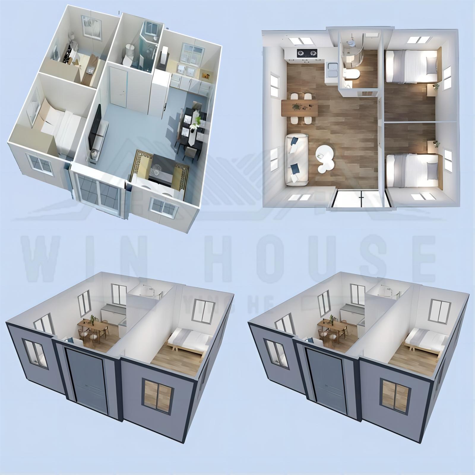 40Ft 20Ft Wooden Prefab Container Expandable House For Sale Light Steel Folding Prefabricated Home Villa 5 Bedroom Tiny House