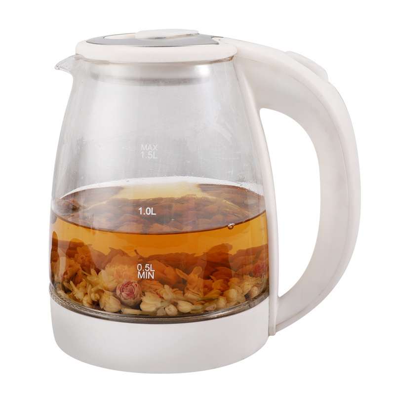 New Arrival Blue Light 1.5L Smart Electronic Glass Stainless Steel Tea Water Electric Kettle